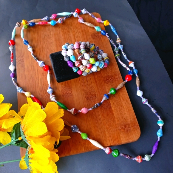 2PC Beautiful African Bead Jewelry Set - Picture 7 of 10